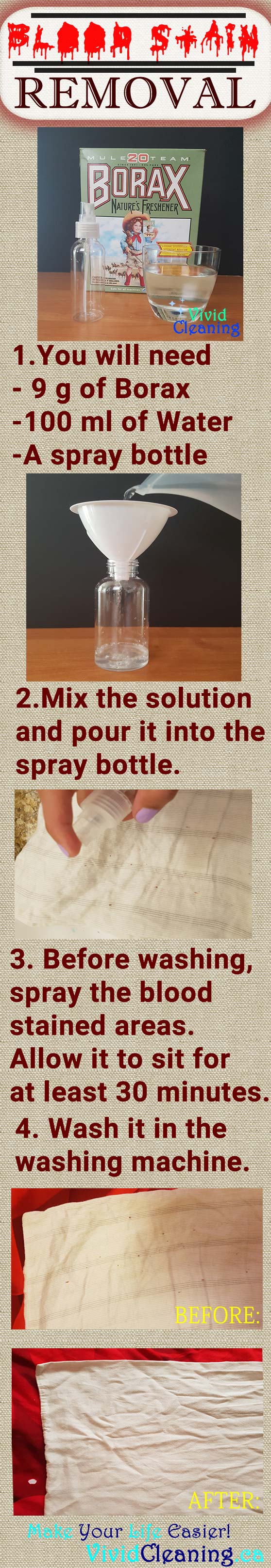 How to Clean Blood Stains Out of Sheets - The Borax Solution